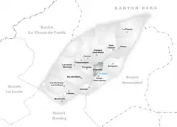 Kaart van de voormalige gemeente