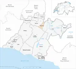 Kaart van de voormalige gemeente