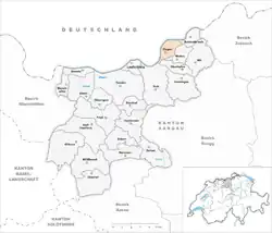 Kaart van de voormalige gemeente