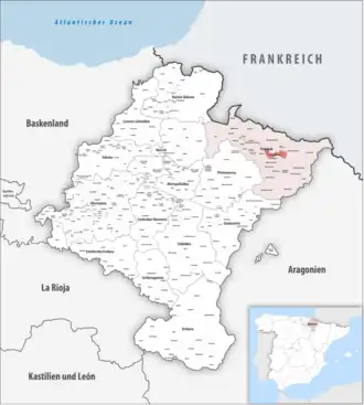 Kaart van Ezcároz/Ezkaroze