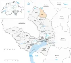 Kaart van de voormalige gemeente