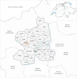 Kaart van de voormalige gemeente