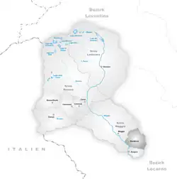 Kaart van de voormalige gemeente