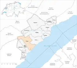 Kaart van de voormalige gemeente