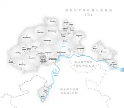 Kaart van de voormalige gemeente