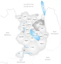 Kaart van de voormalige gemeente