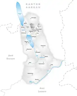 Kaart van de voormalige gemeente