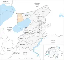 Kaart van de voormalige gemeente