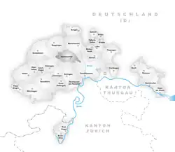 Kaart van de voormalige gemeente