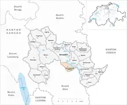 Kaart van de voormalige gemeente