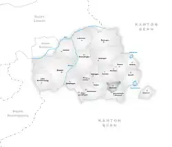 Kaart van de voormalige gemeente