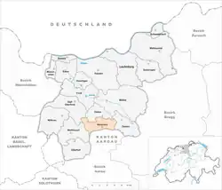 Kaart van de voormalige gemeente