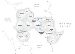 Kaart van de voormalige gemeente