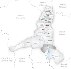 Kaart van de voormalige gemeente