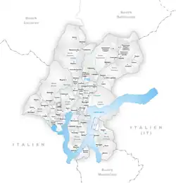 Kaart van de voormalige gemeente