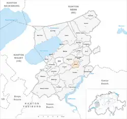 Kaart van de voormalige gemeente