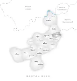 Kaart van de voormalige gemeente