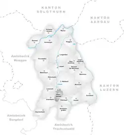 Kaart van de voormalige gemeente