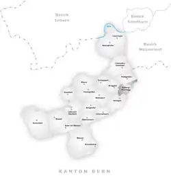 Kaart van de voormalige gemeente