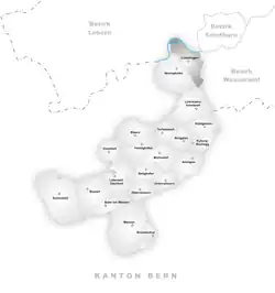 Kaart van de voormalige gemeente