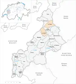 Kaart van de voormalige gemeente