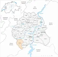 Kaart van de voormalige gemeente