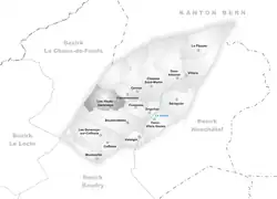 Kaart van de voormalige gemeente