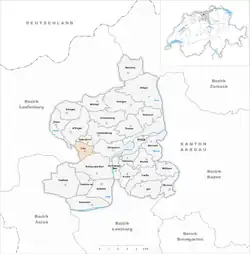 Kaart van de voormalige gemeente