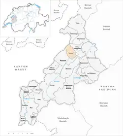 Kaart van de voormalige gemeente