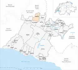 Kaart van de voormalige gemeente