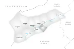 Kaart van de voormalige gemeente