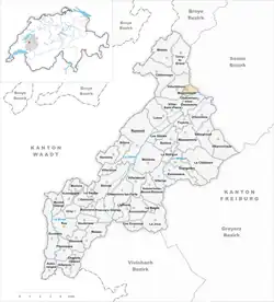 Kaart van de voormalige gemeente