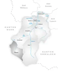 Kaart van de voormalige gemeente