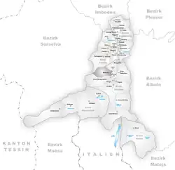 Kaart van de voormalige gemeente