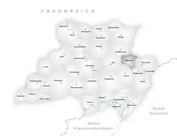 Kaart van de voormalige gemeente