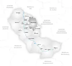 Kaart van de voormalige gemeente