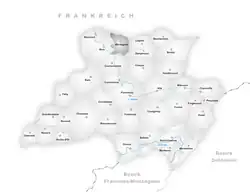 Kaart van de voormalige gemeente