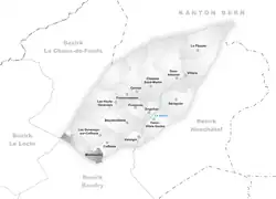 Kaart van de voormalige gemeente