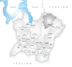 Kaart van de voormalige gemeente