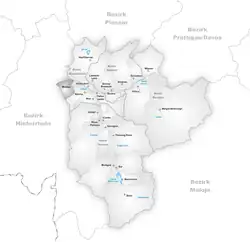 Kaart van de voormalige gemeente