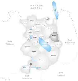 Kaart van de voormalige gemeente