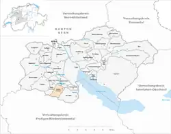 Kaart van de voormalige gemeente