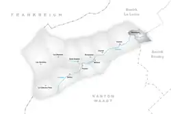 Kaart van de voormalige gemeente