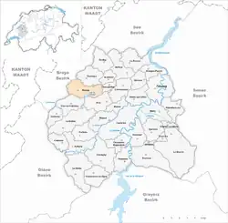 Kaart van de voormalige gemeente