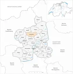 Kaart van de voormalige gemeente