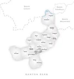 Kaart van de voormalige gemeente