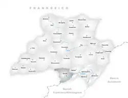 Kaart van de voormalige gemeente