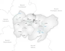 Kaart van de voormalige gemeente