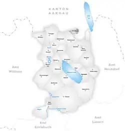 Kaart van de voormalige gemeente