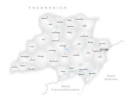 Kaart van de voormalige gemeente